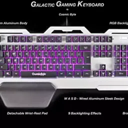 Cosmic Byte Galactic wired Gaming Keyboard RGB backlight(Silver/Black) image 4