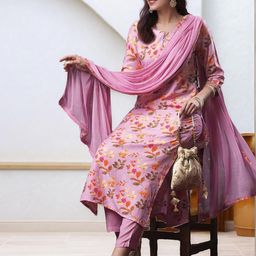 Aaghnya Women Viscose Rayon Printed Kurta Sets-image-91