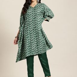HERE&NOW Printed Kaftan Kurta with Trousers-picture-48