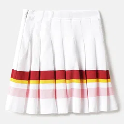 United Colors of Benetton Girls Striped Pure Cotton Accordion Pleats Flared Skirt-image-5