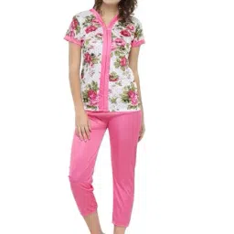 N-Gal Pink Floral Print Top With Capris-picture-26