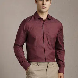 Louis Philippe Spread Collar Pure Cotton Formal Shirt-picture-15