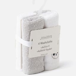 Juniors by Babyshop Kids Set Of 4 Panda Embroidered Cotton Washcloth-30