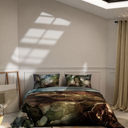 Stoa Paris Brown & Green AC Room 150 GSM Double Bed Comforter-picture-51