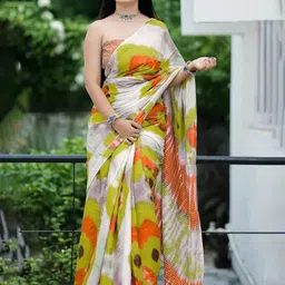 JAINICA Tie and Dye Pure Cotton Saree-5