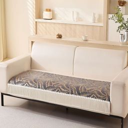 HOUSE OF QUIRK Three Seater Sofa Mat Leaf Pattern Chenille Fabric Stretch Seat Sofa Mat-image-99