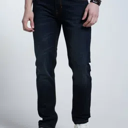 Double Two Men Lean Slim Fit Mid-Rise Light Fade Jeans-image-44