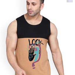SLOWLORIS Men Pack Of 2 Colourblocked Cotton Gym Vests-picture-45