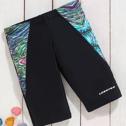 Lobster 80% Polyamide 20% Spandex Swimming Trunk Placement Print- Black-image-2