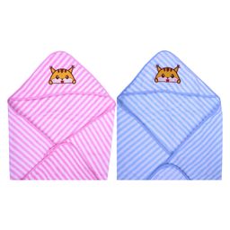 JARS Collections Super Soft and Comfortable Microfibre Hooded Baby Wrapper - Pink & Blue-image-7