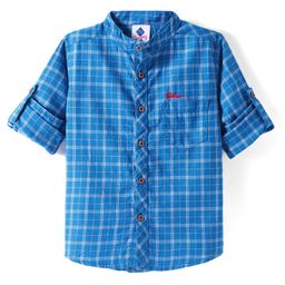 TONYBOY Cotton Full Sleeves Checked Shirt - Blue-image-33