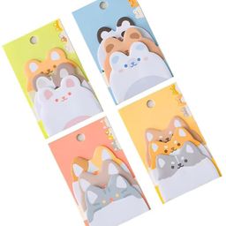YAMAMA Sticky Notes 180 Sheets Cute Shapes Cartoon Animals Sticky Notes Shape Self-Stick (4 Shapes x 45 Sheets Each) Self Adhesive For Reminders, School, Study, Office Organizing Memo Meetings Pad(Pack of 4 - Multicolor)-25