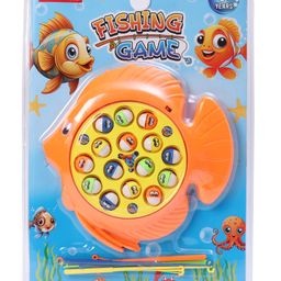 Maru & Sons Musical Fishing Game with Magnetic Rod - Orange-13
