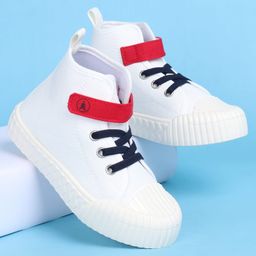 Pine Kids Velcro Closure Casual Shoes With Lace Detailing - White-image-78