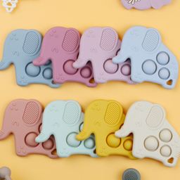 Sun & Shine 100% Natural Rubber & Premium Silicone Teether For 6 To 12 Months | Baby Teething Toys For Babies - Ele Pop | Random Color 1 pc-13