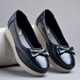 Shoetopia Bow Applique Detailed Slip On Loafers - Black-image-66