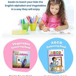 target publication pvt ltd ABCD Alphabet Colouring Book and Blossom Vegetable Colouring Book Set of 2 Color and Learn Books - English image 2