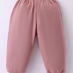 Tango Looper Cotton Knit Full Length Lounge Pant with Panda Embroidery - Pink image 2