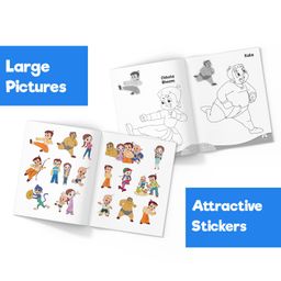 pinwheel books Chhota Bheem Stick N Colour Books, Colouring Books with Stickers, Set of 5 Books - English image 2