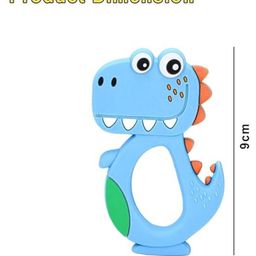 Tony Stark Cute Dinosaur Silicone Baby Teether for Teething Gums, Teether for 3+ Months Baby, Helps Biting Skills Development, Colour & Shape Recognition, Food Grade Silicone, Teething Toy for Infants, Babies, and Toddlers (Blue) image 3