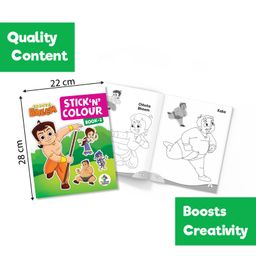 pinwheel books Chhota Bheem Stick N Colour Books, Colouring Books with Stickers, Set of 5 Books - English image 3