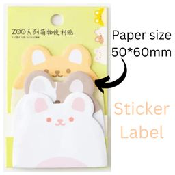 YAMAMA Sticky Notes 180 Sheets Cute Shapes Cartoon Animals Sticky Notes Shape Self-Stick (4 Shapes x 45 Sheets Each) Self Adhesive For Reminders, School, Study, Office Organizing Memo Meetings Pad(Pack of 4 - Multicolor) image 3