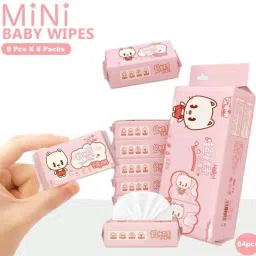 1 Pack (8pcs x 8pack) Mini Wet Wipes, Pocket Tissue Papers, Paper Napkin Wipe Warmer-picture-17