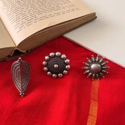 Niska Silver Anaya Mirror Rings (Pack of 3)-picture-23