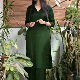 TRY LUCK FASHION Green Viscose Rayon Kurta Sets-picture-36
