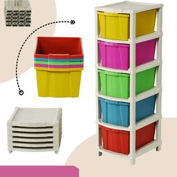 Kuber Industries Yellow & Green 5-Layer Drawer Organiser image 5