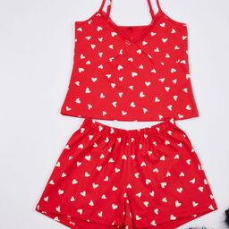 Trendyol Women Printed Shoulder Straps Nightsuit-image-33