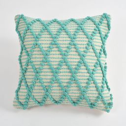 Textile and Beyond Off White & Green Embellished Cotton Square Cushion Cover-image-71