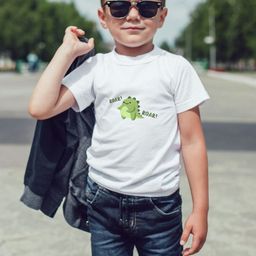 Pranava Boys Printed Tropical Organic Cotton Applique T-shirt-image-50