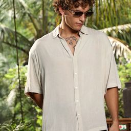 campus sutra Campus Spread Collar Short Sleeves Cotton Comfort Oversized Shirt-picture-15