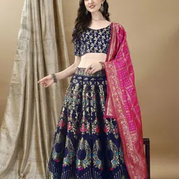 A TO Z CART Woven Design Zari Ready to Wear Lehenga & Unstitched Blouse With Dupatta-image-59