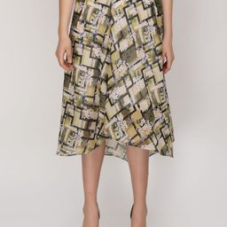 JAKANARY Printed Flared Midi Skirt-picture-17