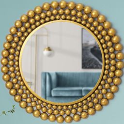 Urban Hamlet Bold Gold-Plated Orb Frame Round Mirror Wall Piece-image-48