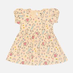 Bodycare Girls Puff Sleeve Cotton Fit & Flare Dress-38