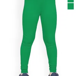 FRENCH KLEIDER Girls Pack Of 3 Mid-Rise Churidar-Length Leggings-picture-22