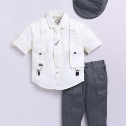 LITTLE COLLARS Boys Printed Shirt with Trousers-image-70