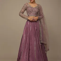 FABPIXEL Embroidered Sequinned Semi-Stitched Lehenga With Unstitched Blouse & Dupatta-picture-17