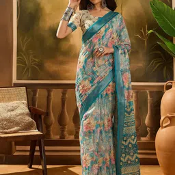 SAINOOR Floral Zari Banarasi Saree-image-7