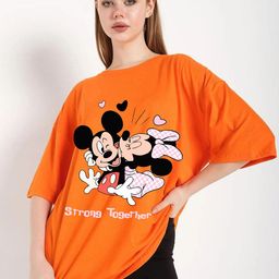 RAYACLOSET Women Printed Extended Sleeves T-shirt-image-85