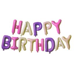 Amfin Happy Birthday Balloons for Birthday 16 Inches Pink Purple - Pack of 13-1