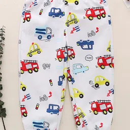 Kookie Kids Full Length Lounge Pant Vehicle Print - White-picture-39