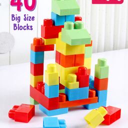 Babyhug Mega Brix Stack & Fix Set Multicolor - 40 Pieces-17
