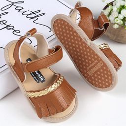 Cute Walk by Babyhug Sandal Style Booties - Brown-image-31