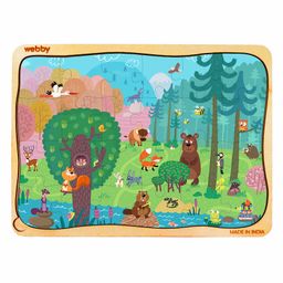 Webby Cartoon Jungle Wooden Jigsaw Puzzle Multicolor - 24 Pieces-22