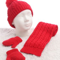 Babyhug Woollen Cap with Muffler Set Red - Diameter 9 cm-image-75