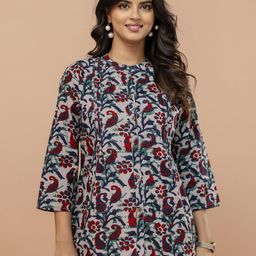 FERANOID Mandarin Collar Printed Ethnic Tunic-picture-7